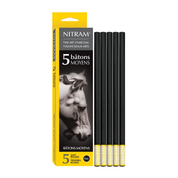 Nitram Carboncillo Extra Suave Redondo 8mm
