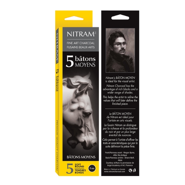 Nitram - Beaux Arts Fusains Extra Soft Charcoal - Moyen - 8mm